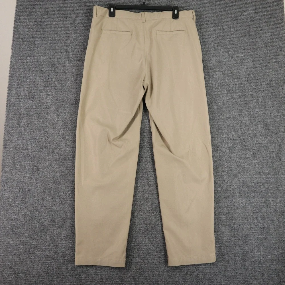 Lands End Performance Comfort Waist Dress Pants Boy 20H Khaki Flat Front Stretch